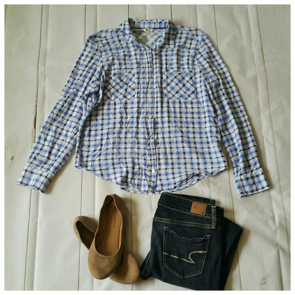 Blue Plaid Button Up